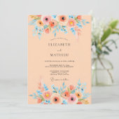 Invitation Apricot Serene Watercolor Wedding (Debout devant)