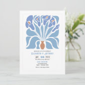Invitation Apricot & Sky Blue Abstract Floral Boho Wedding (Debout devant)