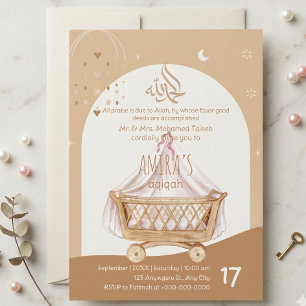 Invitation Aqiqah Cérémonie de baptême de bébé Per