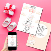 Invitation Aqiqah mignon mouton rose Balloon bébé fille musul