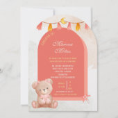 Invitation Aqiqah modifiable pour bébé fille | Conception d'a (Devant)