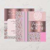 Invitation Aqiqah musulman de rose de bébé islamique (Devant / Derrière)