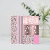 Invitation Aqiqah musulman de rose de bébé islamique (Debout devant)