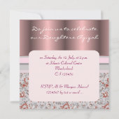 Invitation Aqiqah musulman de rose de bébé islamique (Dos)