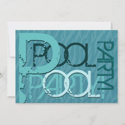 Invitation Aqua and Turquoise Modern BBQ Pool Party (Devant)