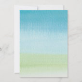 Invitation Aqua Aquarelle Et Mariage Vert (Dos)