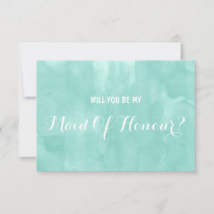 Invitation Aqua aquarelle moderne Serez-vous ma bonne