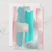 Invitation Aqua Aquarelle PixDezines, Blush Gold Rose (Dos)