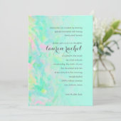Invitation Aqua bat mitzvah et design rose (Debout devant)