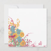 Invitation Aqua Beeswax Raspberry Wild Flower Mariage (Dos)