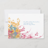 Invitation Aqua Beeswax Raspberry Wild Flower Mariage (Dos)