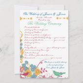 Invitation Aqua Beeswax Raspberry Wild Flower Mariage (Devant)