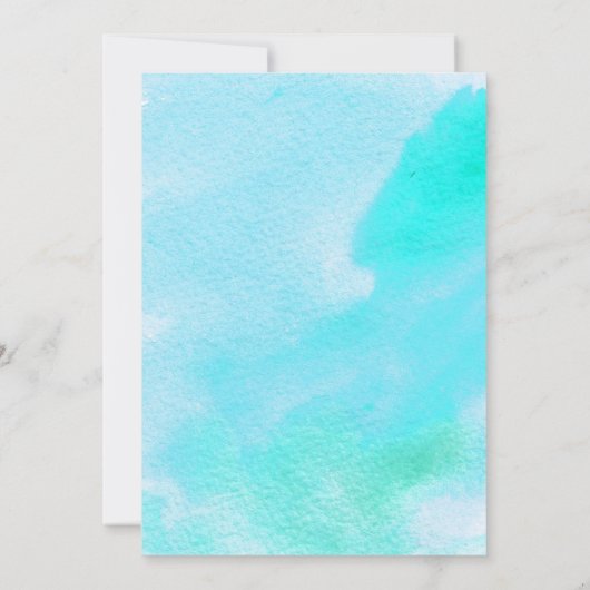 Invitation Aqua bleu aquarelle, mariage de plage d'étoiles de (Dos)