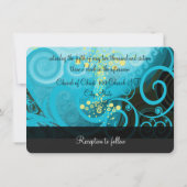 Invitation Aqua Bleu Citron Jaune Fleur de Callas- (Dos)