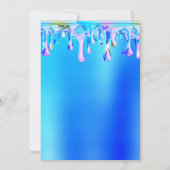 Invitation Aqua Bleu et Rose Liquide Drip Sweet 16 (Dos)