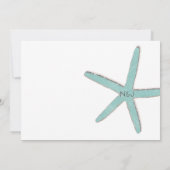 Invitation Aqua Bleu Turquoise Étoile de Mer Blanc Réception (Dos)