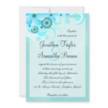 Aqua bleu Turquoise Hibiscus Mariage floral