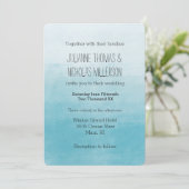 Invitation Aqua Bliss Aquarelle Ombre Mariage (Debout devant)