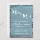 Invitation Aqua Blue Beach House Mlle à Mme Fête des mariées (Devant)