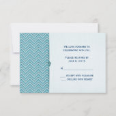 Invitation Aqua Blue Chevron RSVP (Devant)