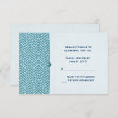 Invitation Aqua Blue Chevron RSVP (Devant / Derrière)