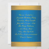 Invitation Aqua Blue et Gold 70e anniversaire (Dos)