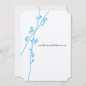 Invitation Aqua Blue Fleur sauvage Branche Mariage rustique (Dos)