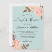 Invitation Aqua Blue ft. Douche à Mariage floral (Devant)