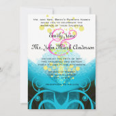 Invitation Aqua Blue Fuchsia Calla Lily Fleur sans cachemire (Devant)