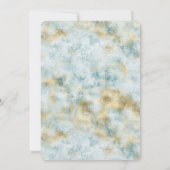 Invitation Aqua Blue Gold Abstrait (Dos)