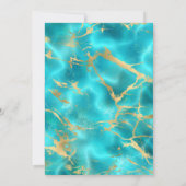 Invitation Aqua Blue Gold Water Arch Mariage musulman (Dos)