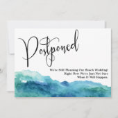 Invitation Aqua Blue Green Aquarelle Mariage reporté (Devant)