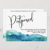 Invitation Aqua Blue Green Aquarelle Mariage reporté (Devant / Derrière)