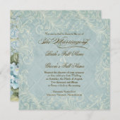 Invitation Aqua Blue Hydrangea Swirl Floral Flower Mariage (Devant / Derrière)