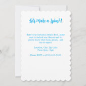 Invitation Aqua Blue Mermaid Thème Anniversaire de enfant Par (Dos)