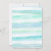 Invitation Aqua Blue Ocean Mint White Aquarelle rayures (Dos)
