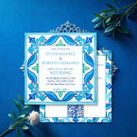 Aqua Blue Talavera tuiles tout en un mariage
