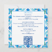 Invitation Aqua Blue Talavera tuiles tout en un mariage (Dos)