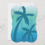 Invitation Aqua Blue Tropical Palm Tree Mariage (Dos)