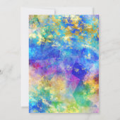 Invitation Aqua Blue violet feu Opal Gold Glam 80e anniversai (Dos)