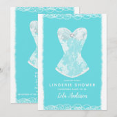 Invitation Aqua Blue & White Holiday Lingerie ShowParty (Devant / Derrière)