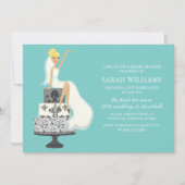 Invitation Aqua Bride sur Mariage Cake (Devant)