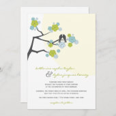 Invitation Aqua Cherry Blossoms Inséparables Mariage Invitati (Devant / Derrière)