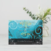 Invitation Aqua Citron bleu jaune Calla Lily Fleur (Debout devant)