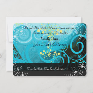 Invitation Aqua Citron bleu jaune Calla Lily Fleur