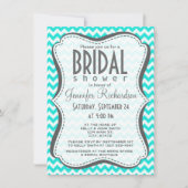 Invitation Aqua Color Chevron; zig zag (Devant)