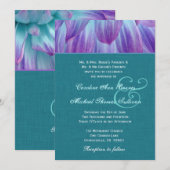 Invitation Aqua Dahlia Mariage Turquoise Look V3 (Devant / Derrière)