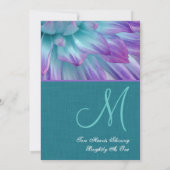 Invitation Aqua Dahlia Mariage Turquoise Look V3 (Dos)