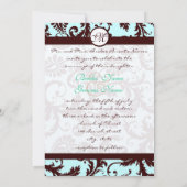 Invitation Aqua Damas Brown profond - Monogramme plus grand s (Dos)