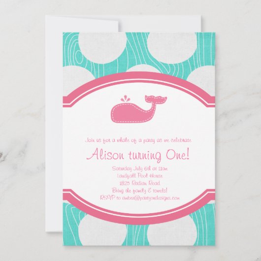 Invitation Aqua de réception au bord de la piscine de point (Devant)